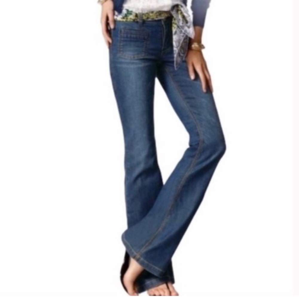 CAbi Jeans Bootcut Retto Flare Stretch Denim Mid Rise Blue Size 12